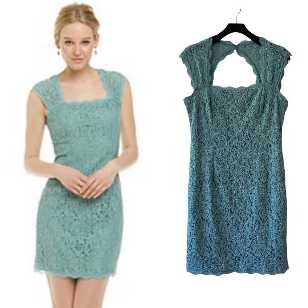 Adriana Papell Mint Green Lace Sheath Dress‎